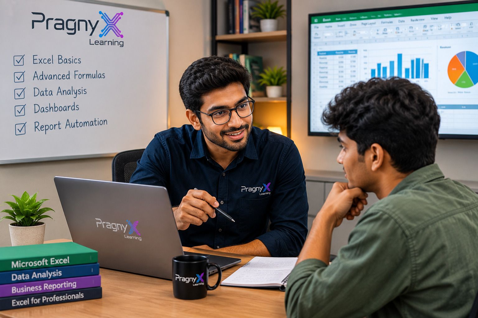 A PragnyX Learning mentor teaching a student one-on-one